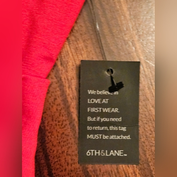 Lane Bryant 6TH & LN Plus Red Knee Length Sheath Dress  V-neck Sleeveless  22 - Picture 10 of 14